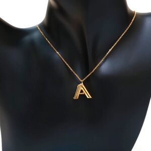 LOUIS VUITTON Goldtone Metal LV And Me Letter A Necklace